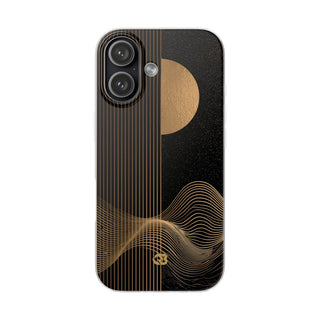 Gold Lite Phone Case for iPhone - Gilded Obsidian Dunes