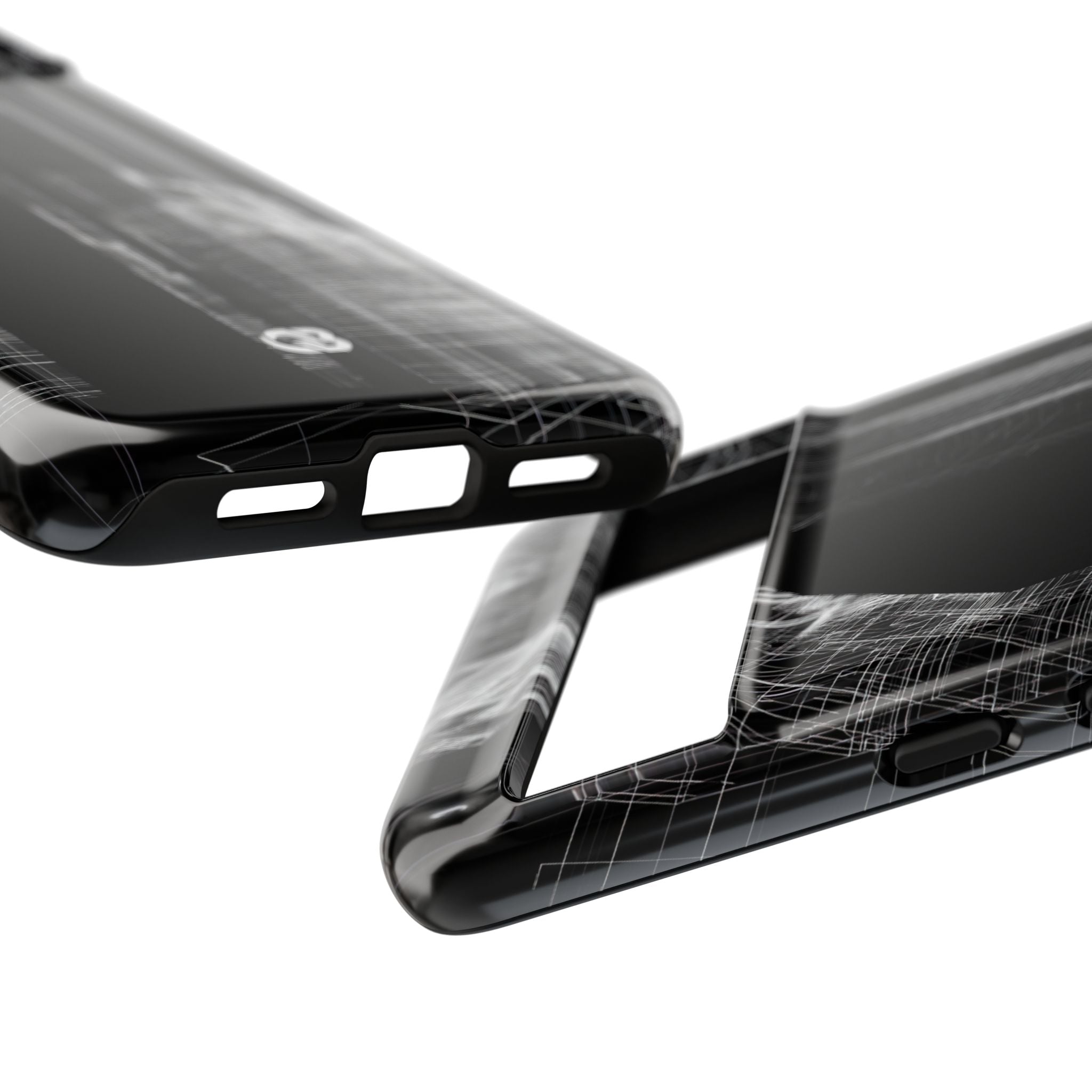 Black Tough Phone Case for Google Pixel - Ghost Urban Wireframe