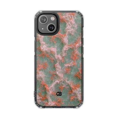 Coral Pixel Matrix · Clear Impact Magnetic Phone Case for iPhone · Green