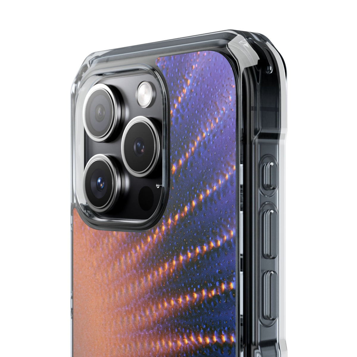 Luminous Aura Burst · Clear Impact Magnetic Phone Case for iPhone · Blue