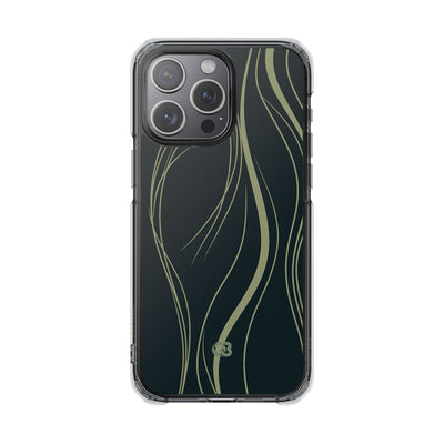 Green Impact MagSafe Phone Case for iPhone - Obsidian Sage Flow