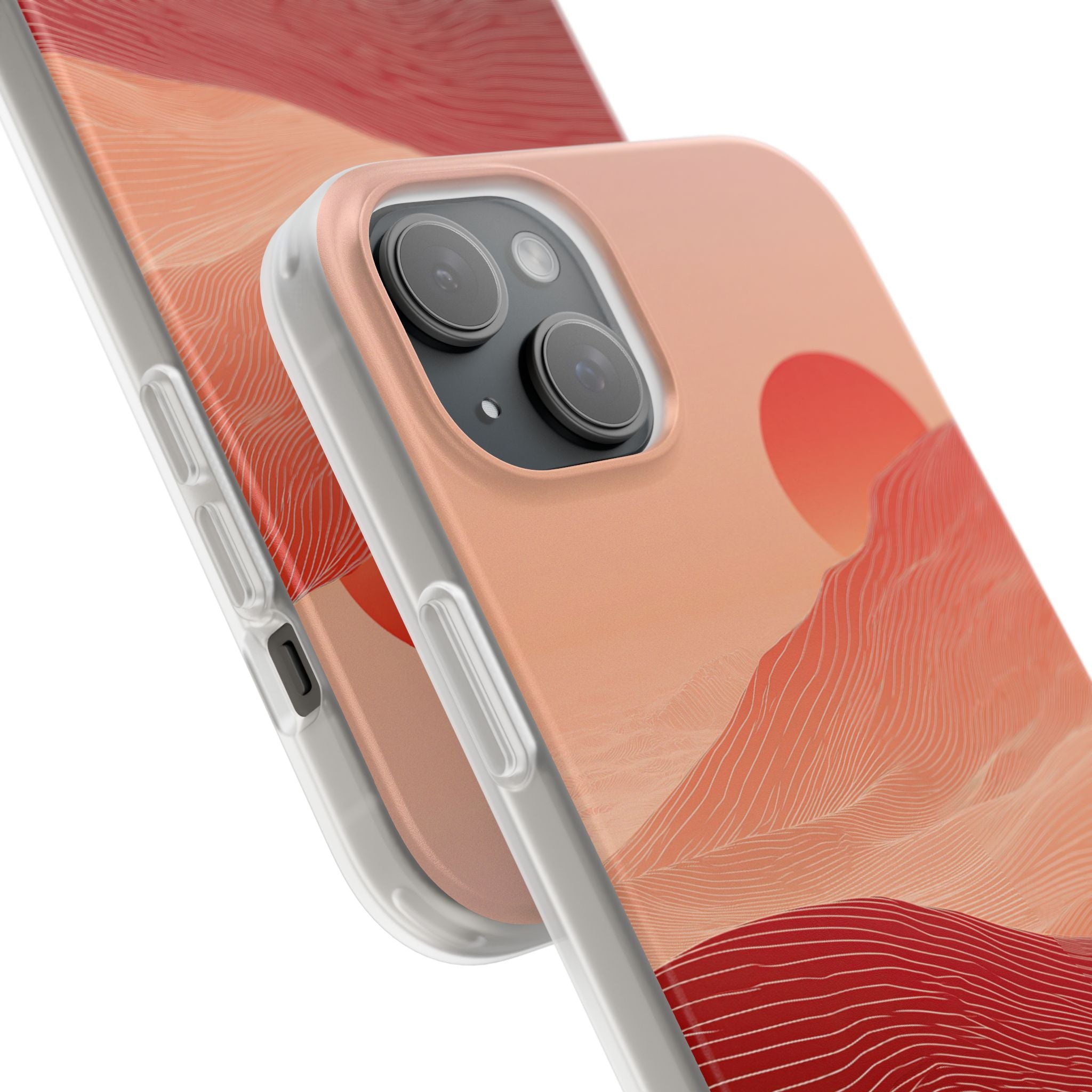 Red Lite Phone Case for iPhone - Crimson Ridge Lines