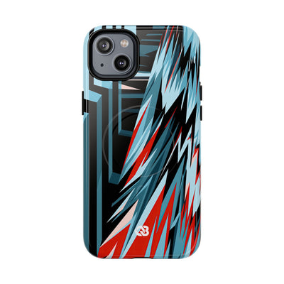 Blue Tough 2.0 Magsafe Phone Case for iPhone - Glitch Peak Cyan