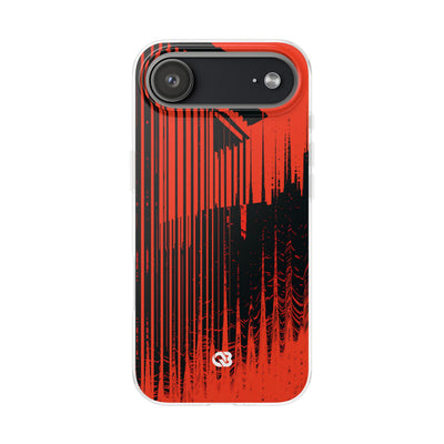 Red Lite Phone Case for iPhone - Crimson Brutalist Distortion