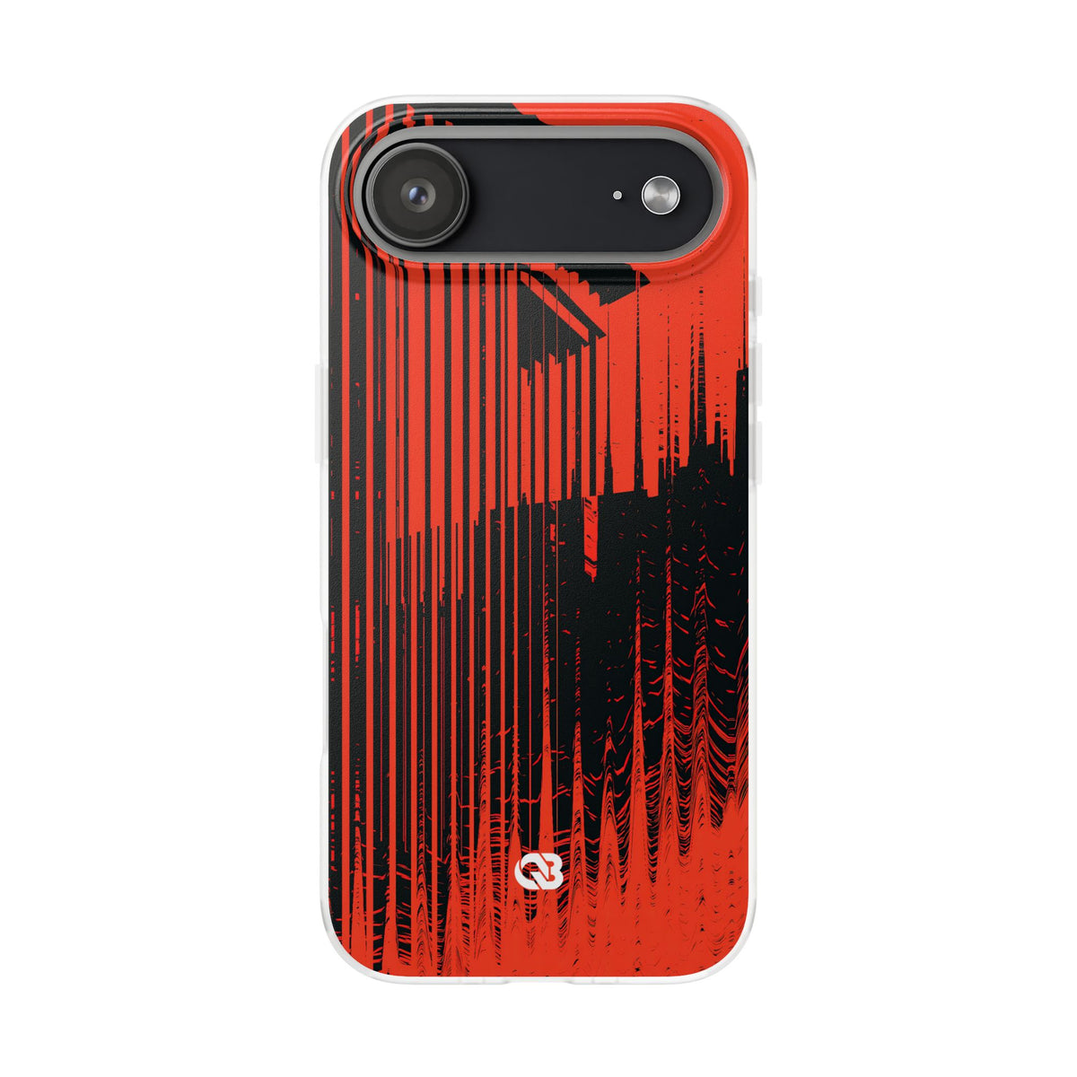Red Lite Phone Case for iPhone - Crimson Brutalist Distortion
