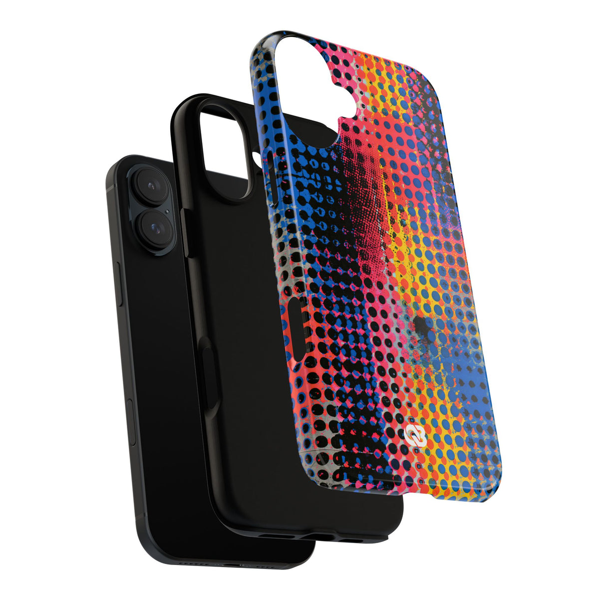 Chromatic Halftone Grid · Tough Phone Case for iPhone · Blue