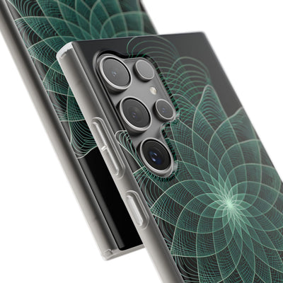 Green Lite Phone Case for Samsung - Cyan Signal Bloom