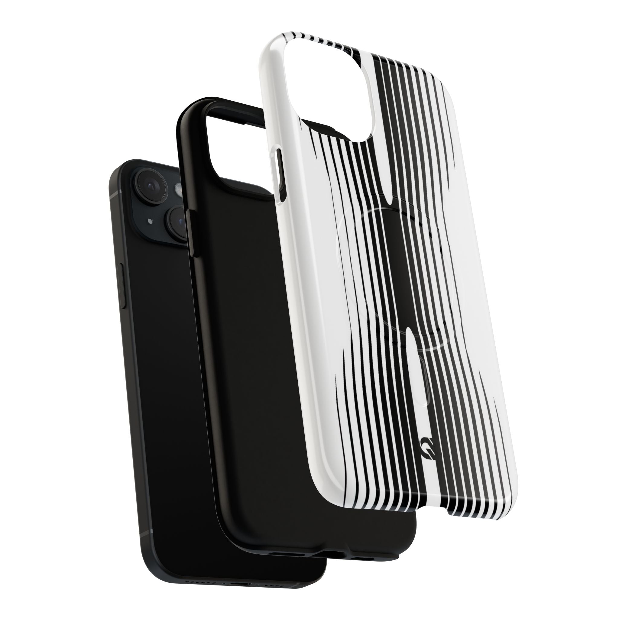 White Tough 2.0 Magsafe Phone Case for iPhone - Kinetic Mono Distortion