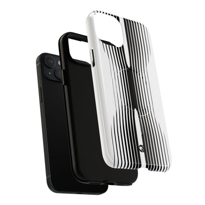 White Tough 2.0 Magsafe Phone Case for iPhone - Kinetic Mono Distortion