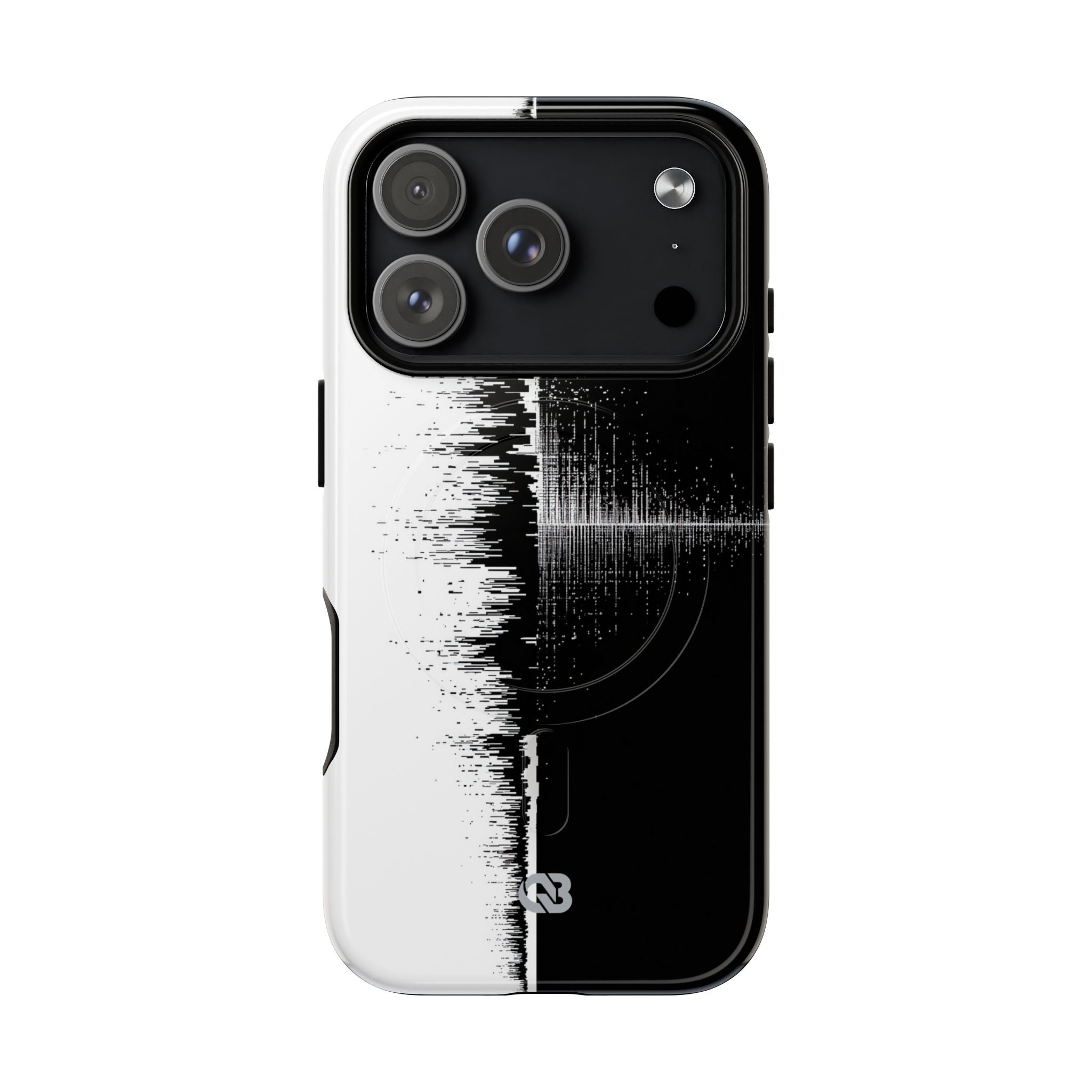 Black Tough 2.0 Magsafe Phone Case for iPhone - Static Signal Split