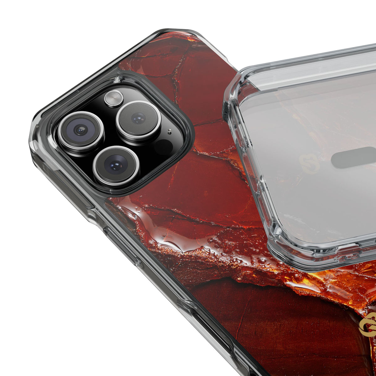 Amber Embrace · Clear Impact Magnetic Phone Case for iPhone · Brown