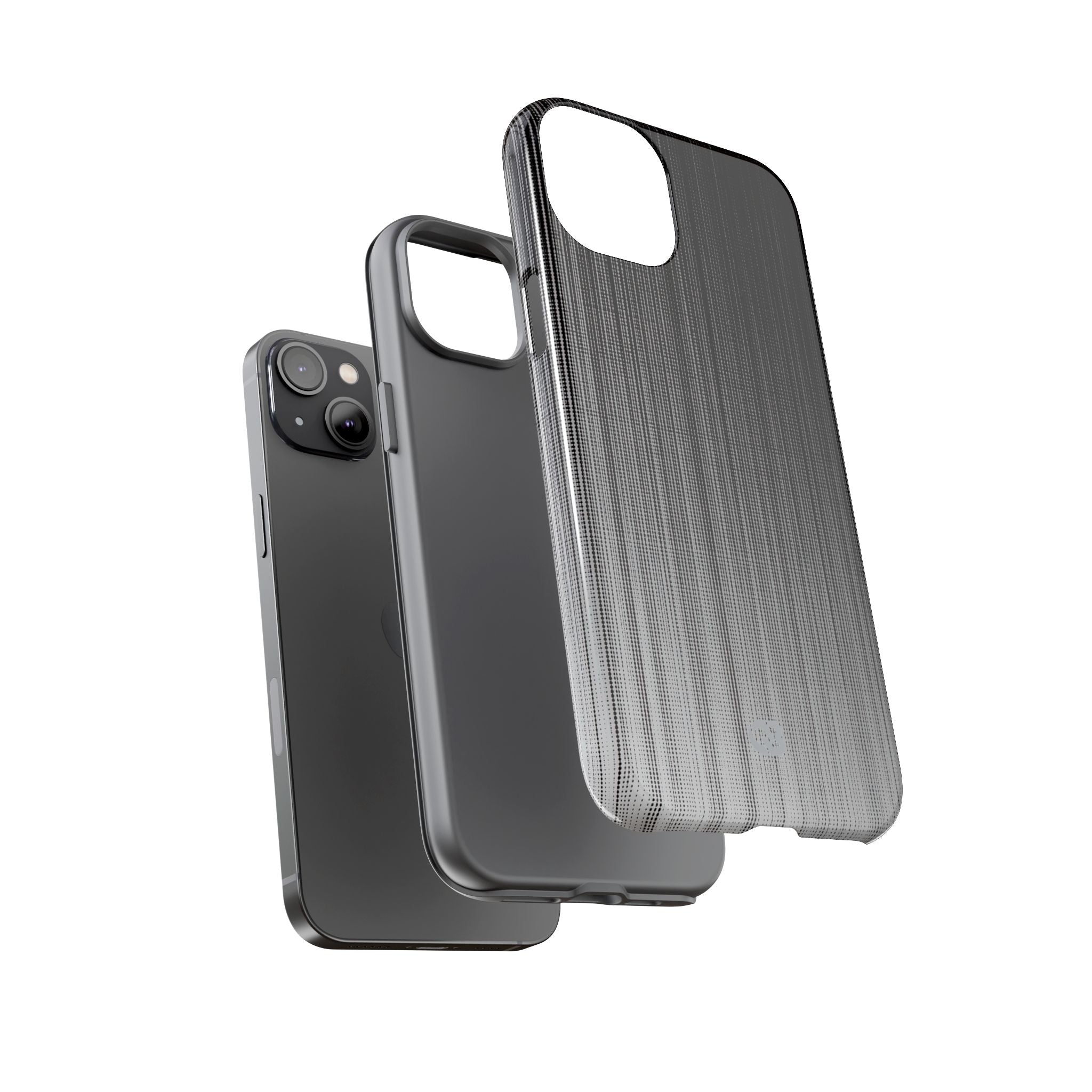 Grey Tough Phone Case for iPhone - Static Vertical Dither