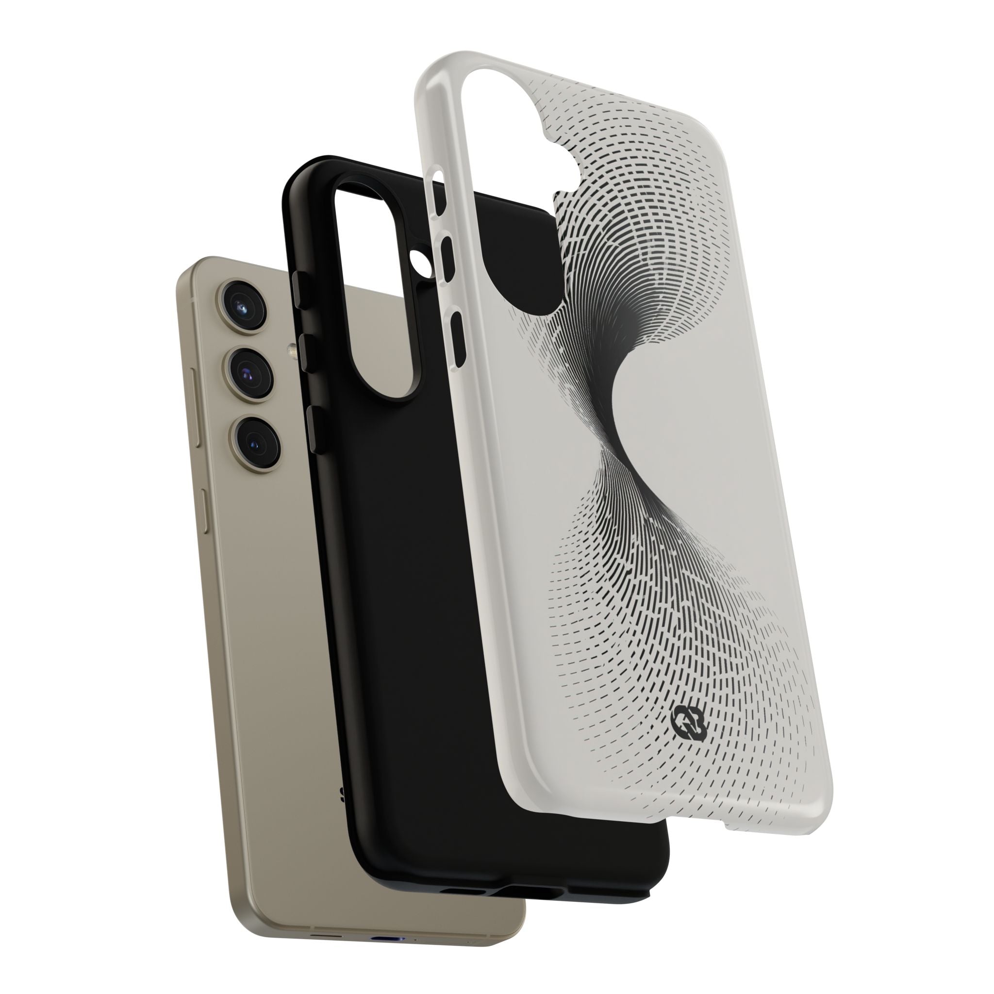 White Tough Phone Case for Samsung - Linear Torsion Grid