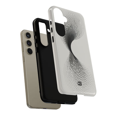 White Tough Phone Case for Samsung - Linear Torsion Grid