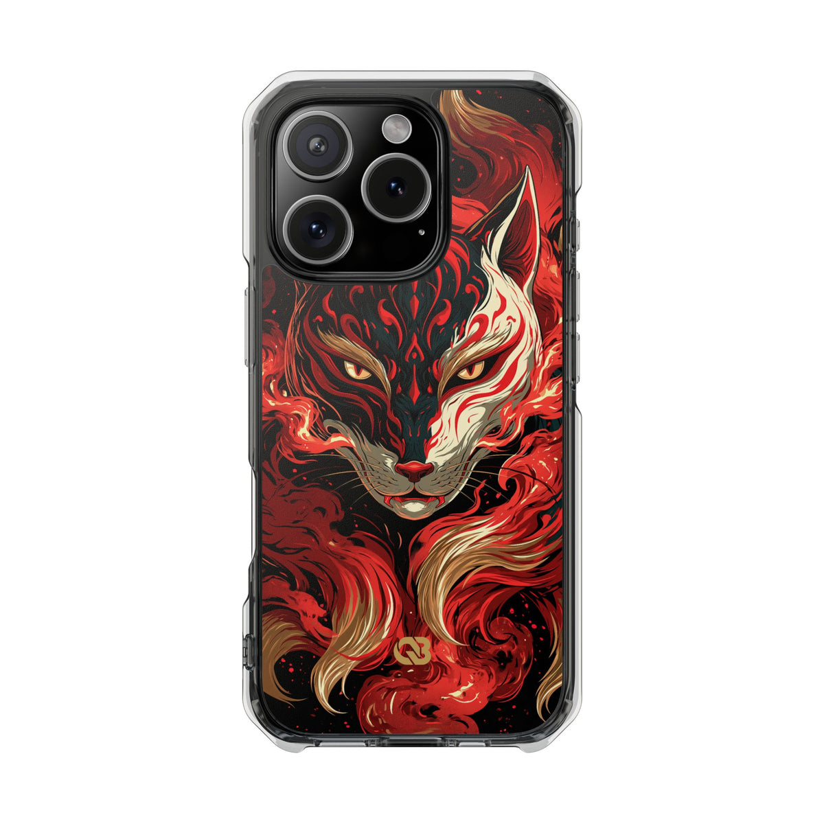 Crimson Kitsune Spirit · Clear Impact Magnetic Phone Case for iPhone · Red