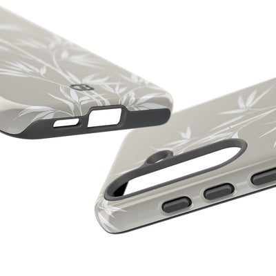Beige Tough Phone Case for Samsung - Sandstone Bamboo Stalks