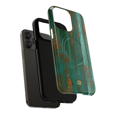 Teal Tough 2.0 Magsafe Phone Case for iPhone - Verdigris Copper Siding