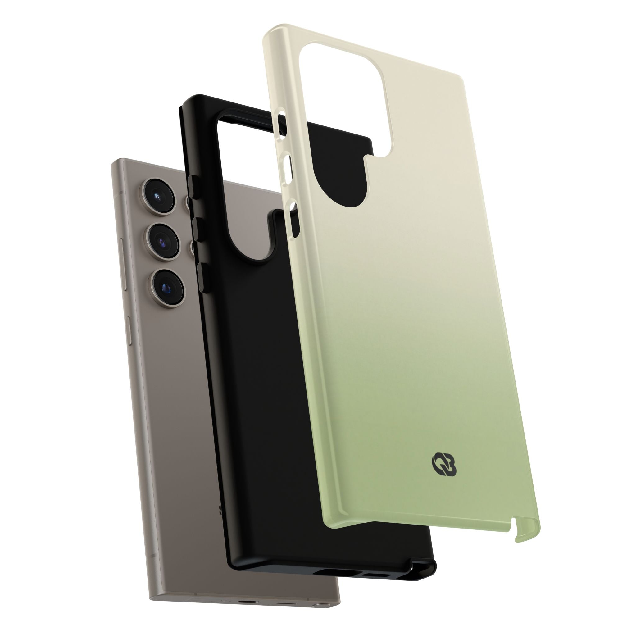 Green Tough Phone Case for Samsung - Bone Sage Fade