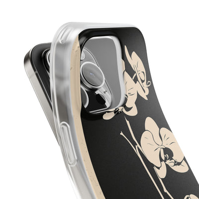 Black Lite Phone Case for iPhone - Obsidian Bone Orchid