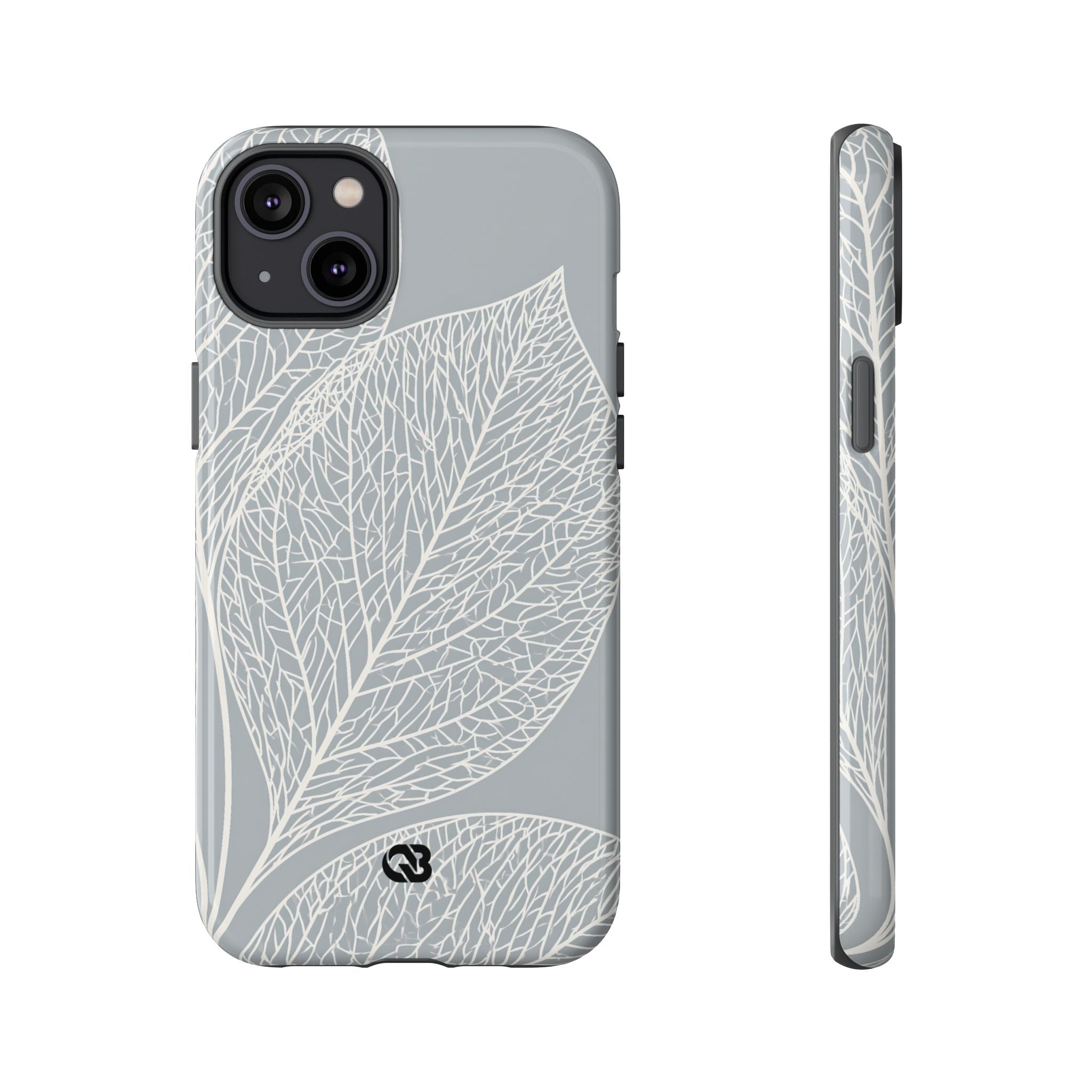 Grey Tough Phone Case for iPhone - Frosted Ash Veins
