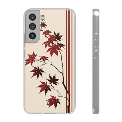 Red Lite Phone Case for Samsung - Crimson Momiji Stripe