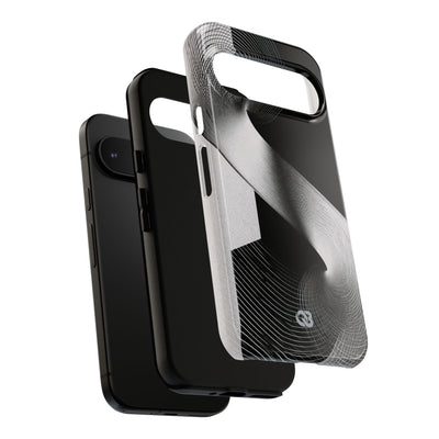 Grey Tough Phone Case for Google Pixel - Obsidian Moiré Wave