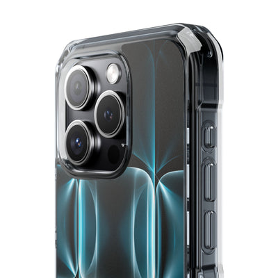 Cyan Core Matrix · Clear Impact Magnetic Phone Case for iPhone · Blue