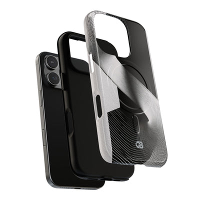 Grey Tough 2.0 Magsafe Phone Case for iPhone - Obsidian Moiré Wave