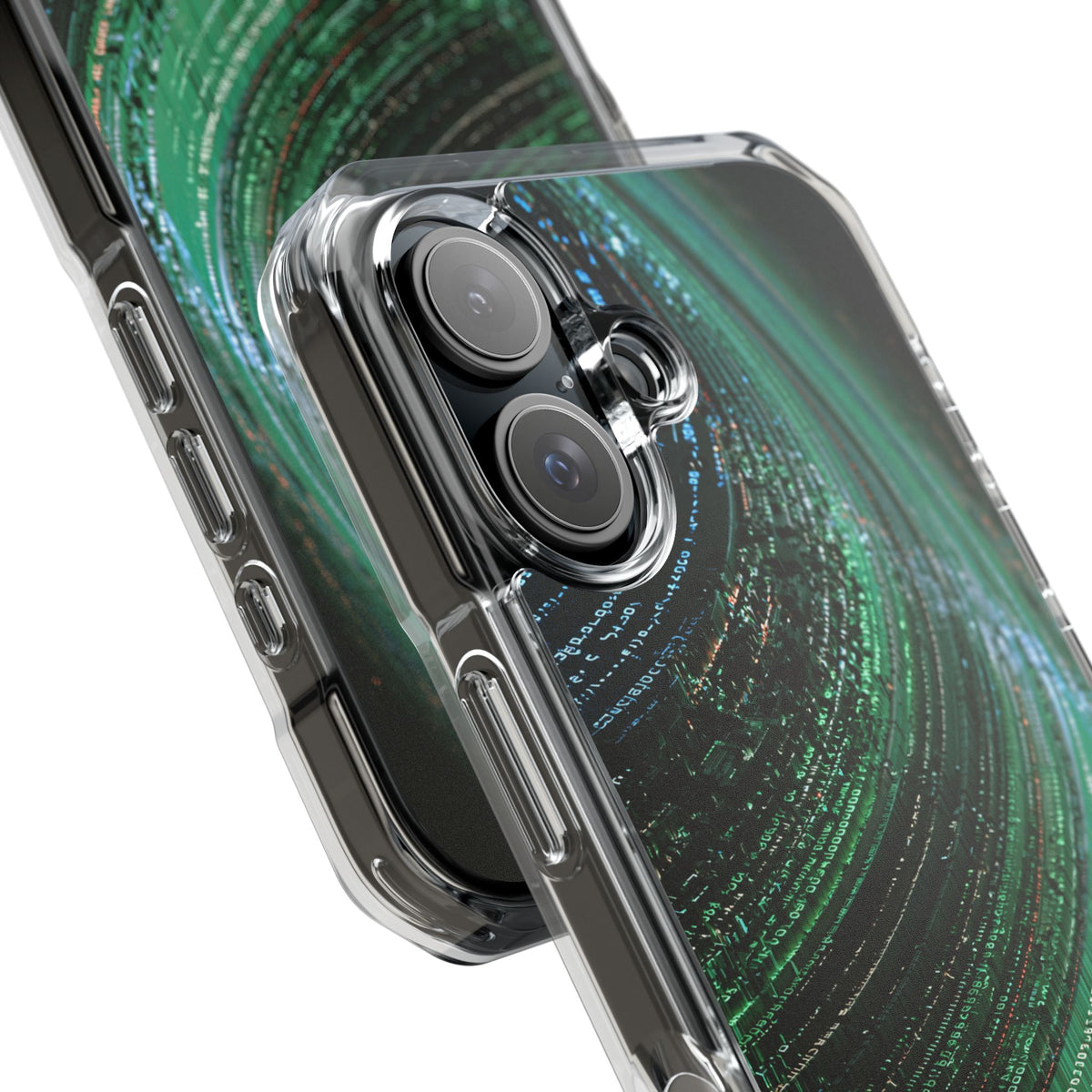 Orbital Data Stream · Clear Impact Magnetic Phone Case for iPhone · Green
