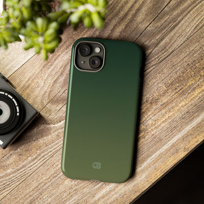Green Tough Phone Case for iPhone - Shadow Moss Grain