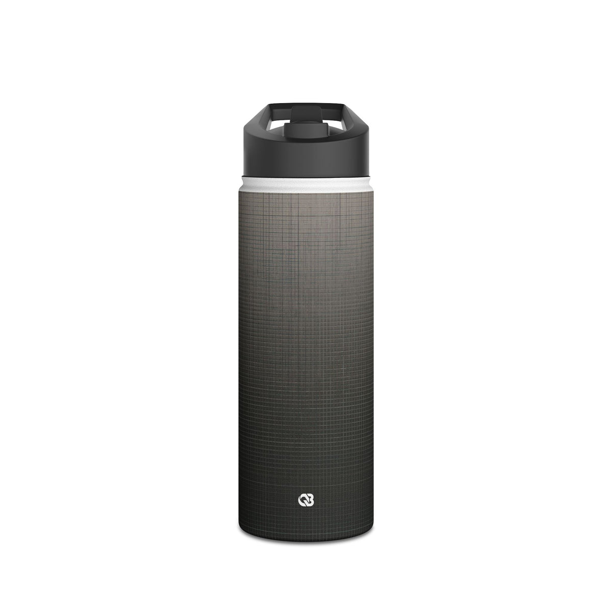 Monochrome Metric Grid · Insulated Water Bottle · Black