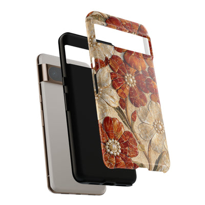 Carnelian Pearl Bloom · Tough Phone Case for Pixel ·  Orange