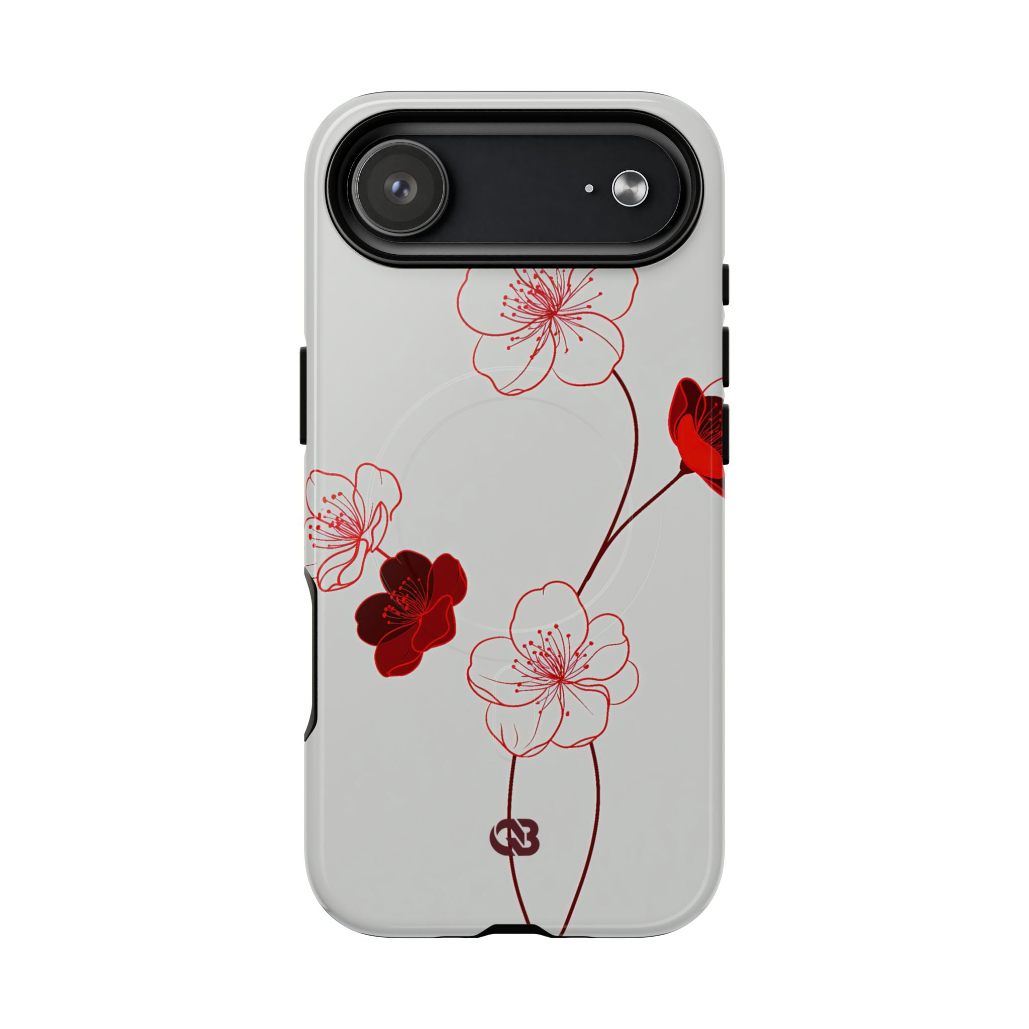 Red Tough 2.0 Magsafe Phone Case for iPhone - Kyoto Ember Bloom