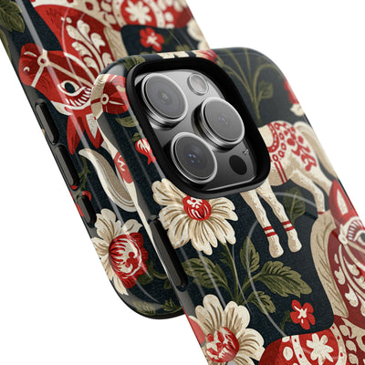 Nordic Dala Meadow · Tough 2.0 Magnetic Phone Case for iPhone · Red