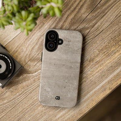 Grey Tough Phone Case for iPhone - Brutalist Stone Grit