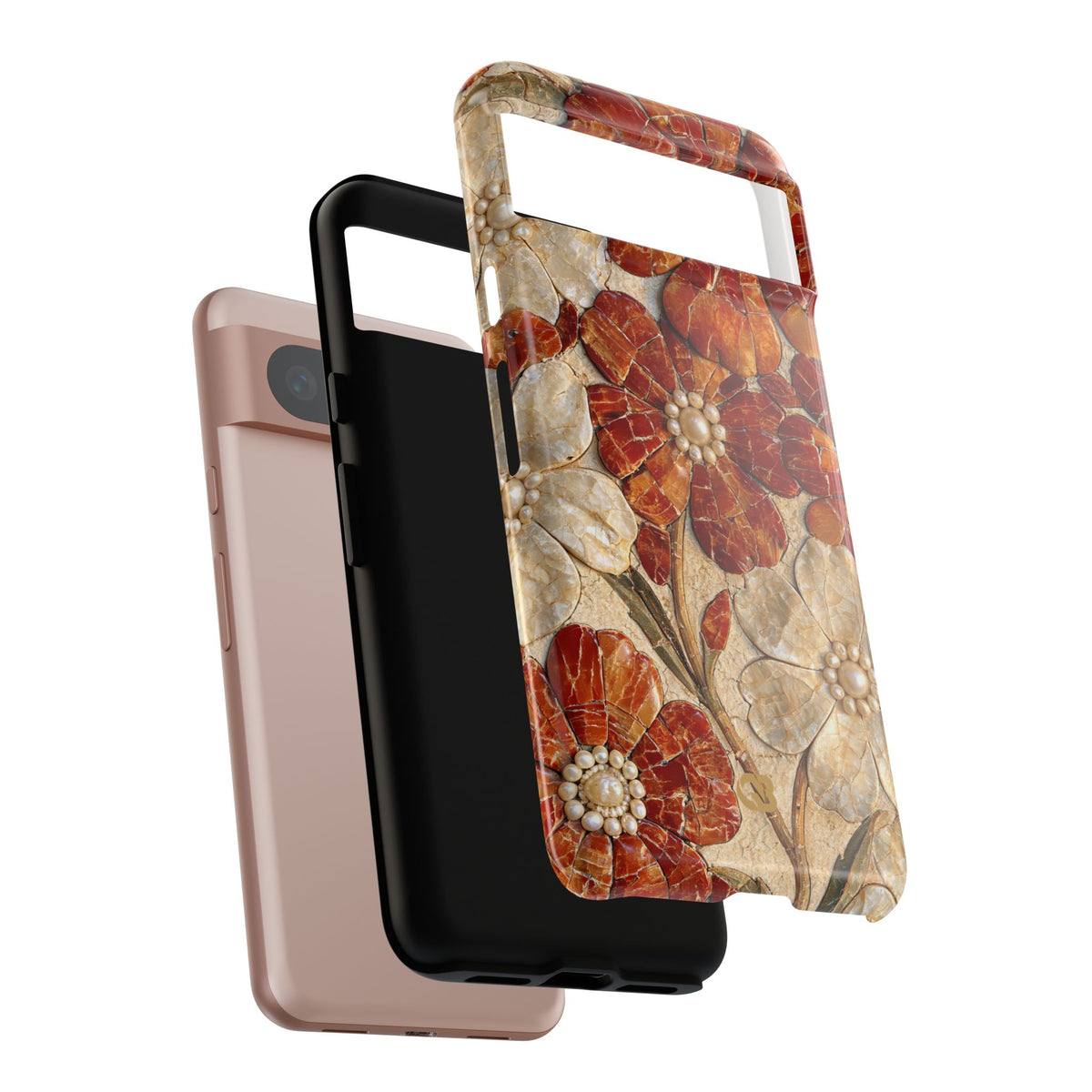 Carnelian Pearl Bloom · Tough Phone Case for Pixel ·  Orange