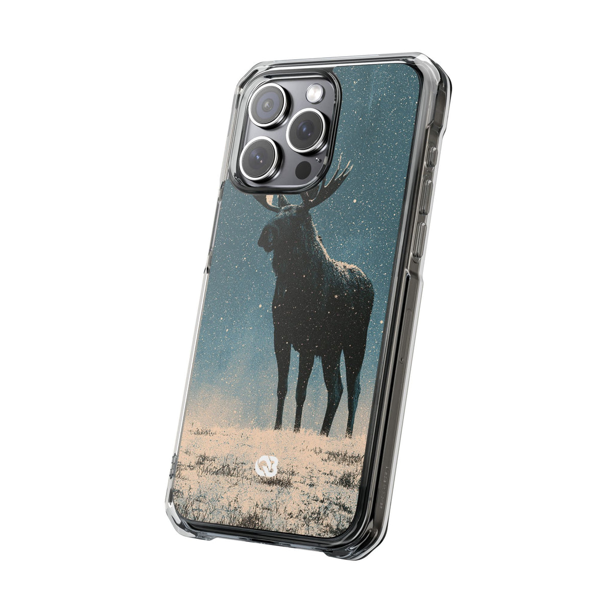 Nordic Boreal Moose · Clear Impact Magnetic Phone Case for iPhone · Blue