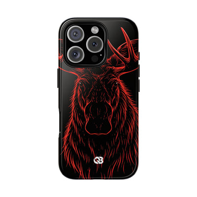 Nordic Moose Contour · Tough Phone Case for iPhone · Red
