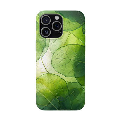 Emerald Leaf Veins · Soft Phone Case for iPhone