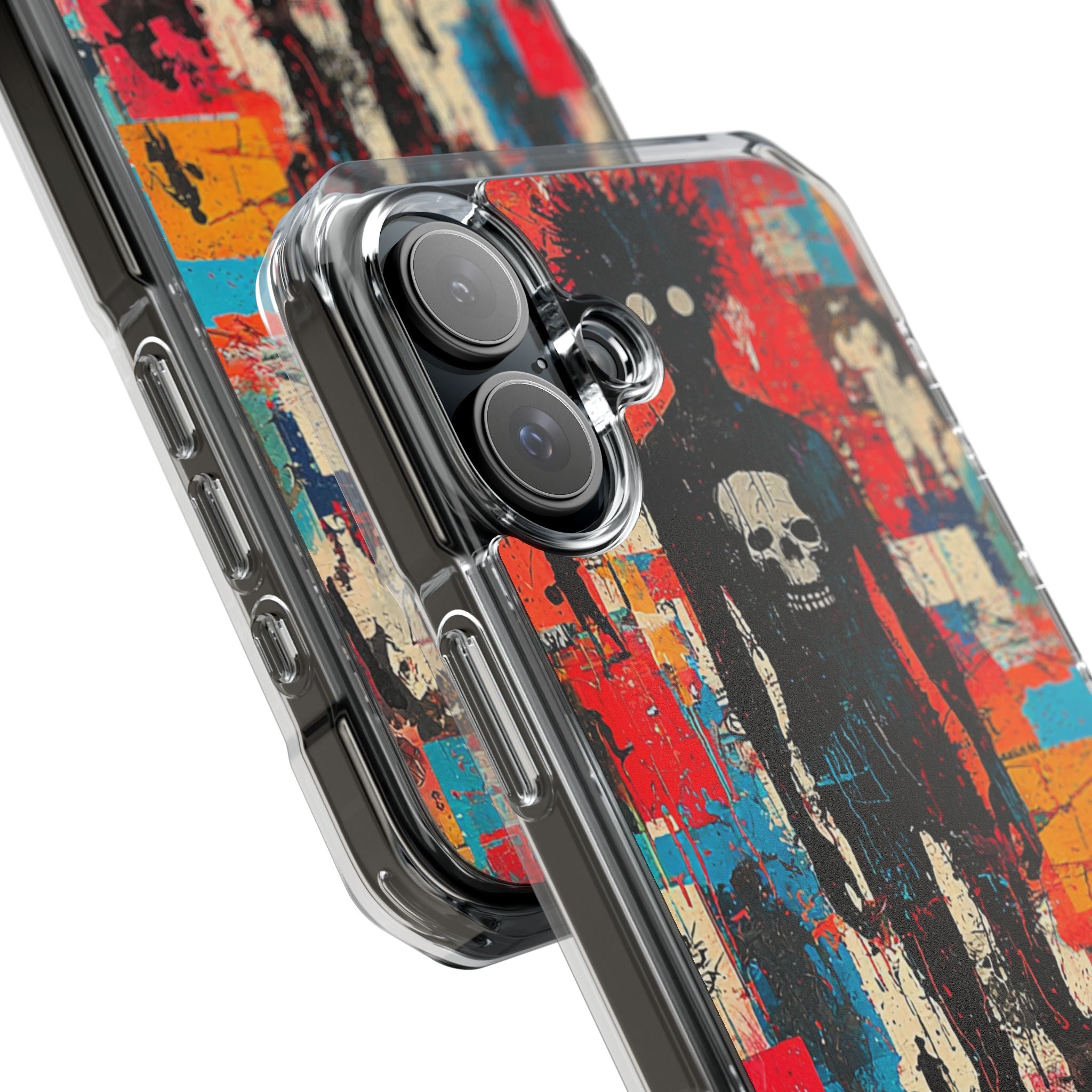 Spiky Skull Silhouette iPhone 16 Plus Case - Impact