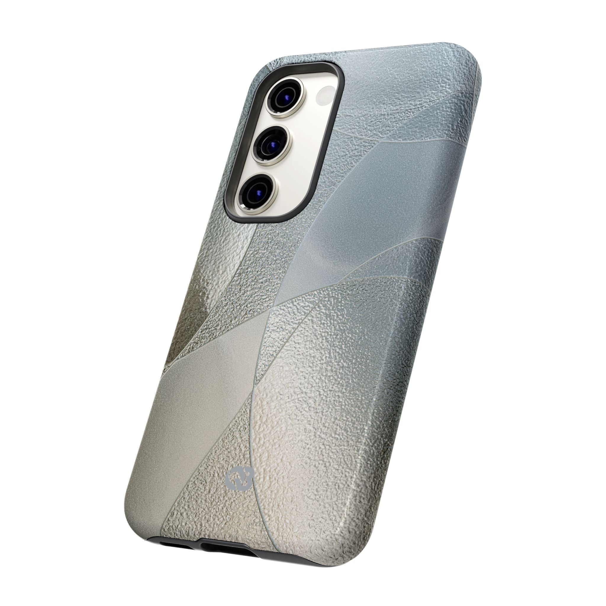 Silver Tough Phone Case for Samsung - Frosted Silver Mosaic
