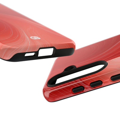 Red Tough Phone Case for Samsung - Crimson Silk Strands