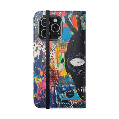 Neon Skull Burst - iPhone 15 Pro Max Case - Wallet