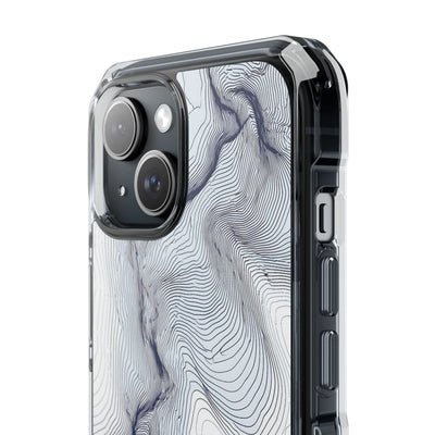 White Impact MagSafe Phone Case for iPhone - Nordic Ridge Topo