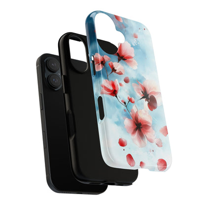 Pink Blossom Drift iPhone 16 Case - Tough