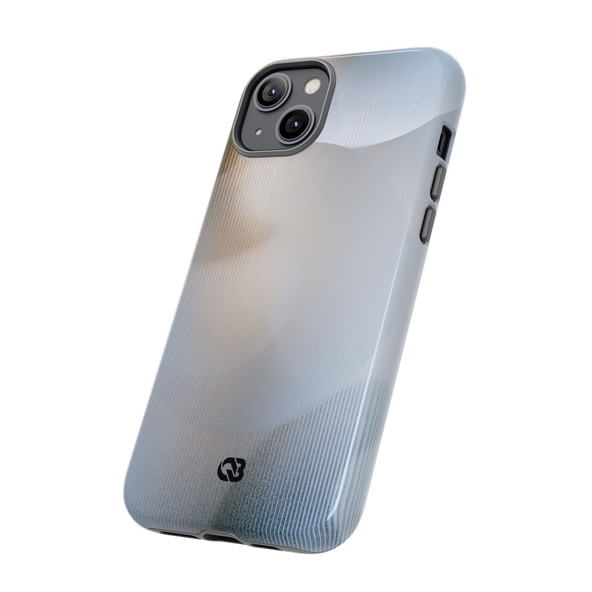 White Tough Phone Case for iPhone - Frosted Ribbed Sphere
