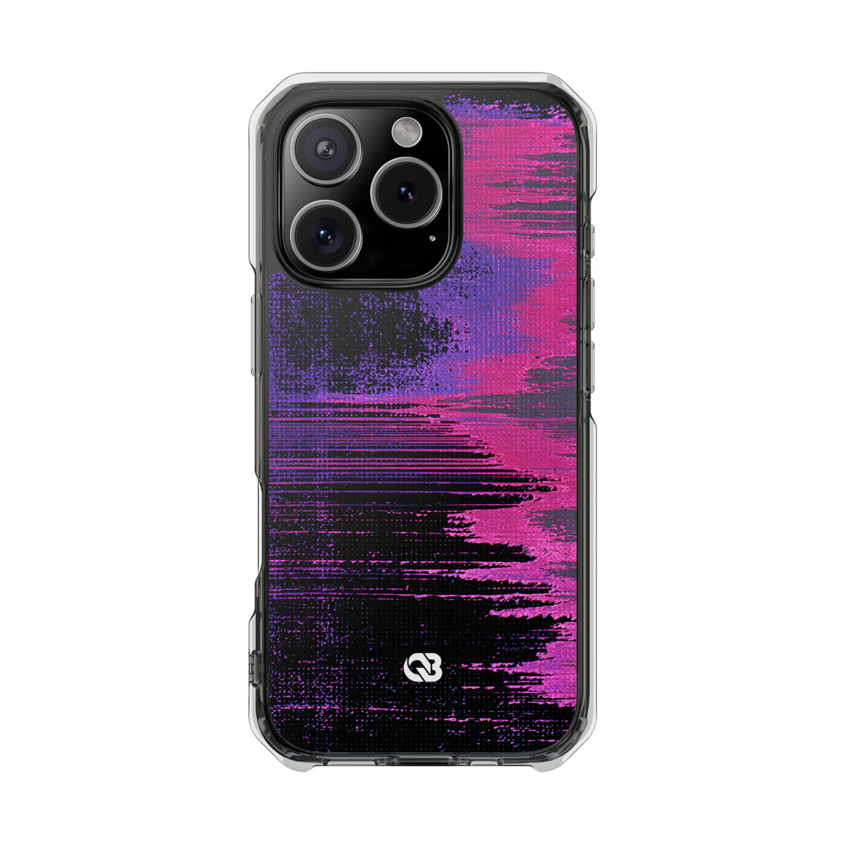Neon Signal Shift · Clear Impact Magnetic Phone Case for iPhone · Purple
