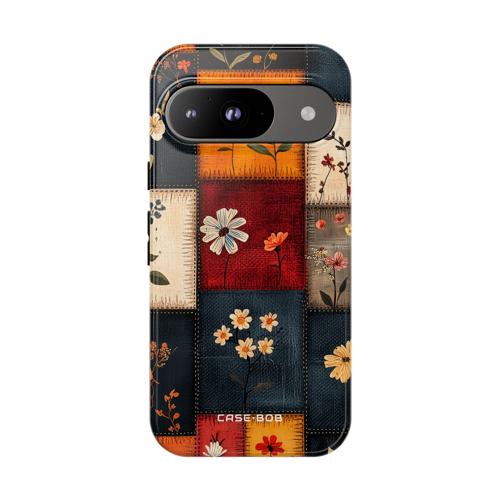 Patchwork Blüten Google Pixel 9 Case - Tough