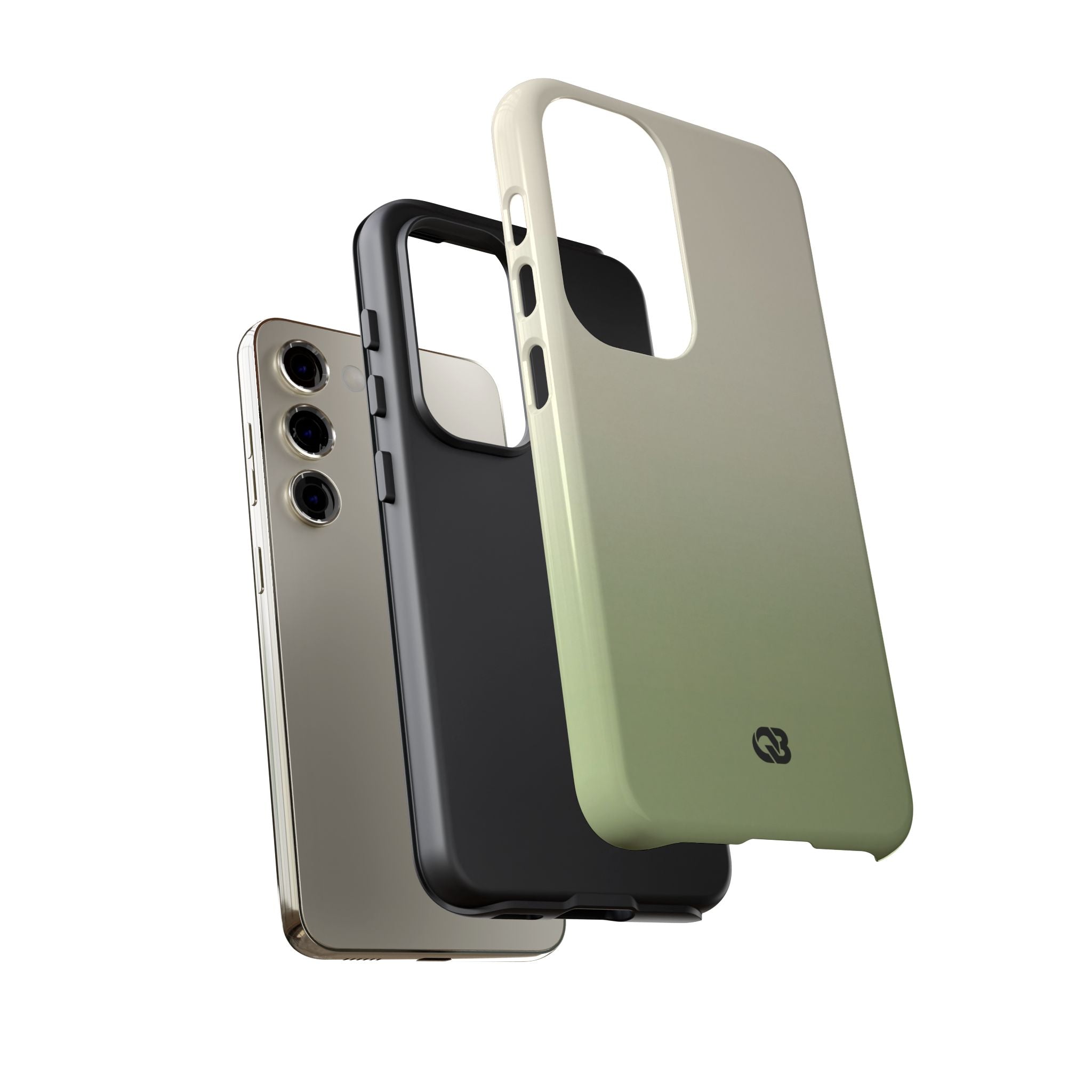 Green Tough Phone Case for Samsung - Bone Sage Fade