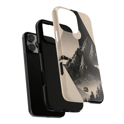 Beige Tough Phone Case for iPhone - Obsidian Summit Parchment